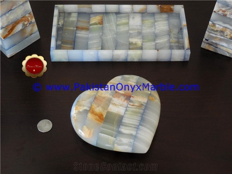 Colored Patchwork Tukri Onyx Handcarved Heart