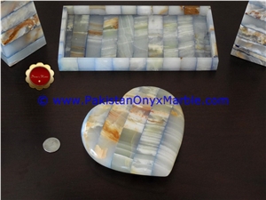 Colored Patchwork Tukri Onyx Handcarved Heart