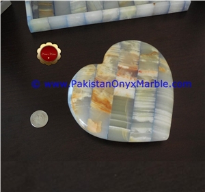 Colored Patchwork Tukri Onyx Handcarved Heart