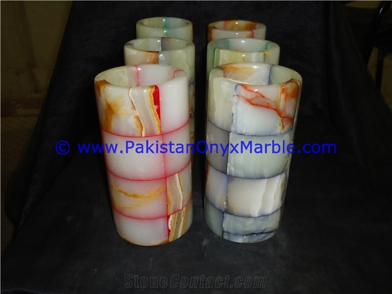 Colored Patchwork Tukri Onyx Jars Trinket