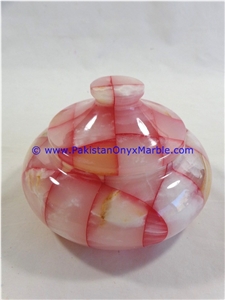 Colored Patchwork Tukri Onyx Jars Trinket