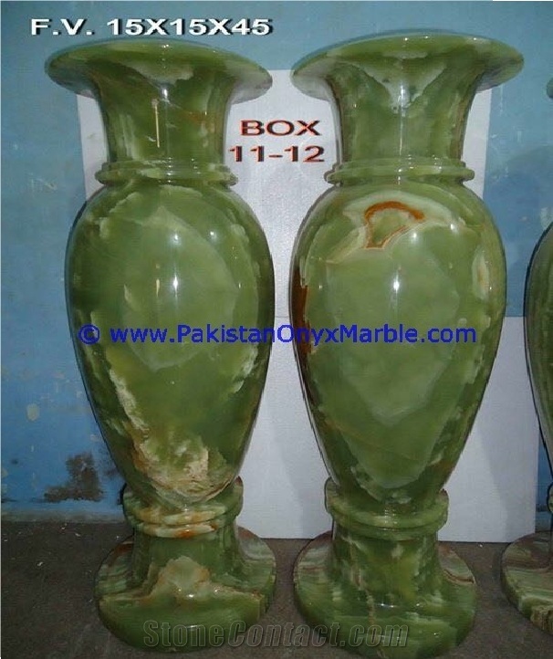 Dark Green Onyx Memorial Vases