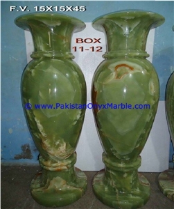 Dark Green Onyx Memorial Vases