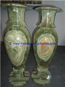 Dark Green Onyx Memorial Vases