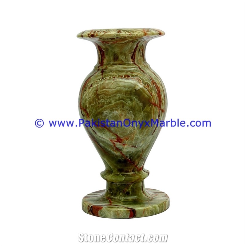 Dark Green Onyx Memorial Vases