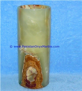 Dark Green Onyx Memorial Vases