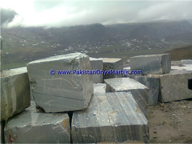 Fine Quality Natural Marble Blocks Ziarat Gray