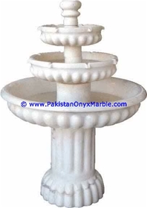 Garden Ziarat White Marble Water Fountain