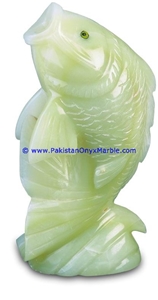 Green Onyx Fish Handcarved Statue Sculpture