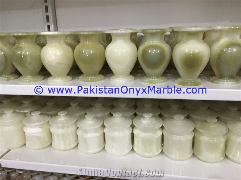 Green Onyx Flower Grave Vases