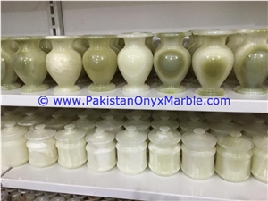 Green Onyx Flower Grave Vases