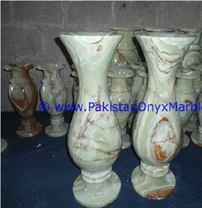 Green Onyx Flower Grave Vases