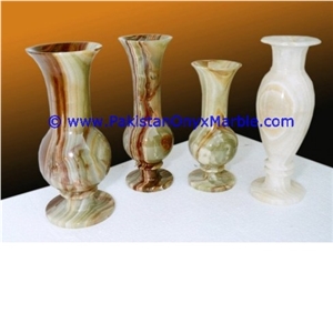 Green Onyx Flower Grave Vases