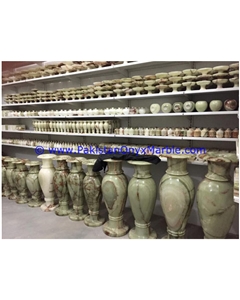 Green Onyx Flower Grave Vases