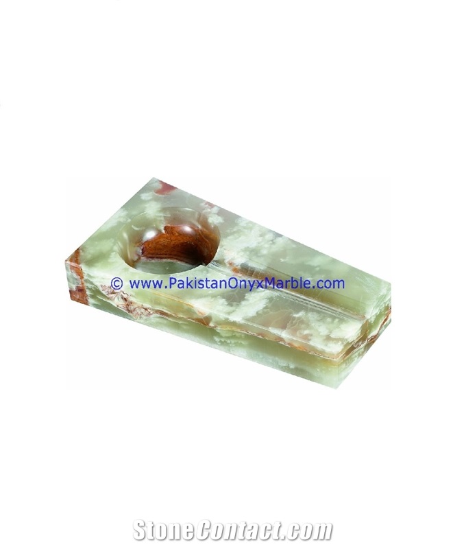Green Onyx Handcarved Cigar Ashtrays