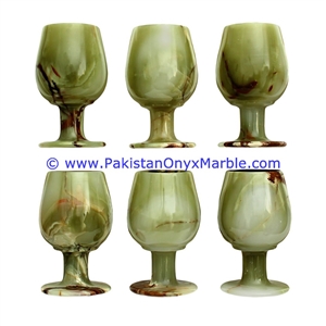 Green Onyx Wine Sherry Glasses