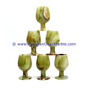 Green Onyx Wine Sherry Glasses