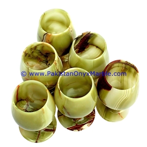 Green Onyx Wine Sherry Glasses