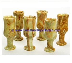 Green Onyx Wine Sherry Glasses