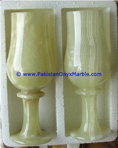 Green Onyx Wine Sherry Glasses