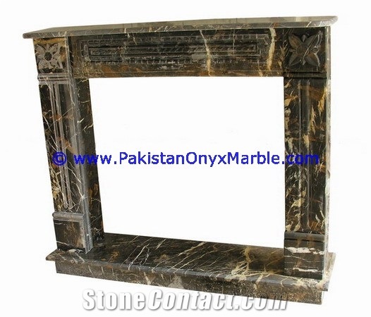High Quality Marble Fireplaces Black and Gold
