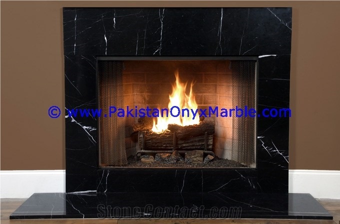 High Quality Marble Fireplaces Black and Gold