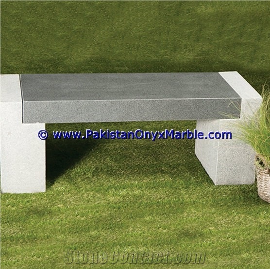 Jet Black Marble Benches Table Natural