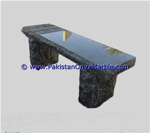 Jet Black Marble Benches Table Natural