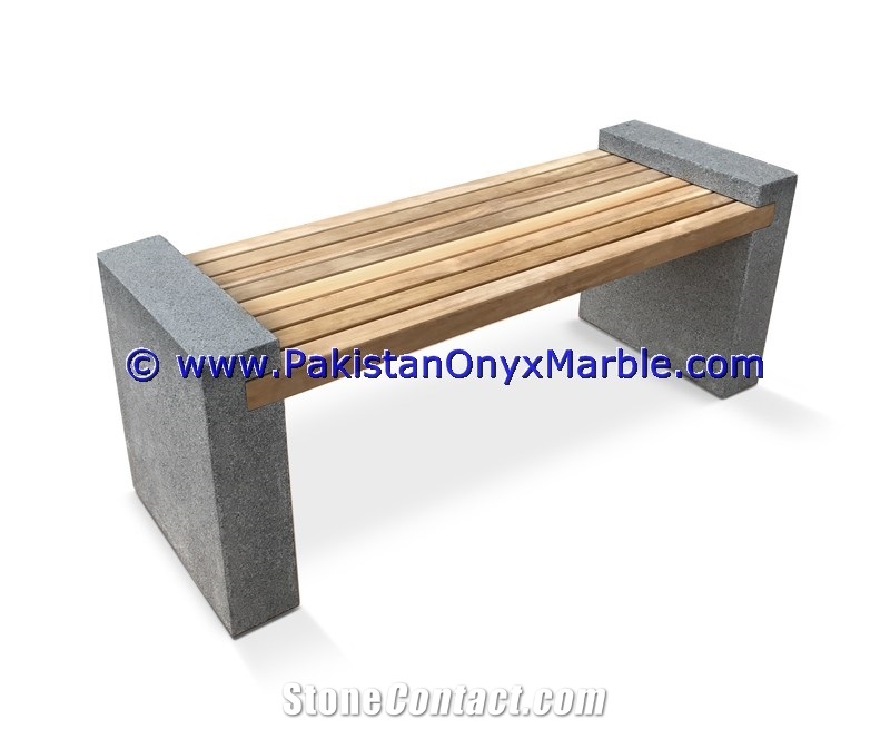 Jet Black Marble Benches Table Natural