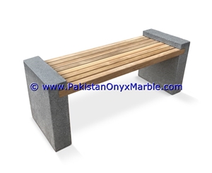 Jet Black Marble Benches Table Natural