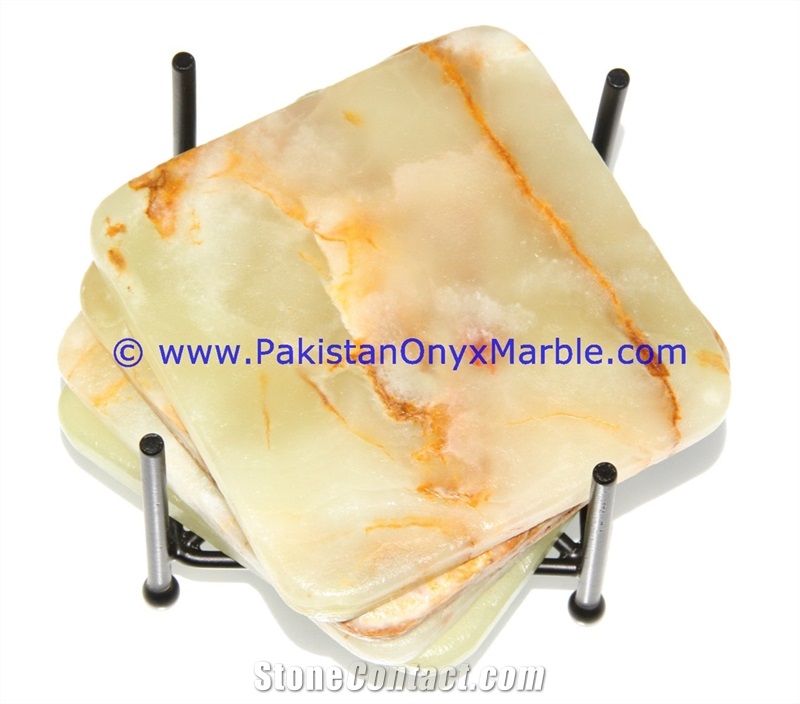 Light Green Onyx Coaster Set