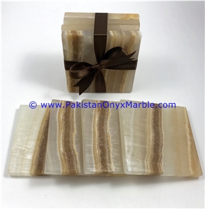 Light Green Onyx Coaster Set