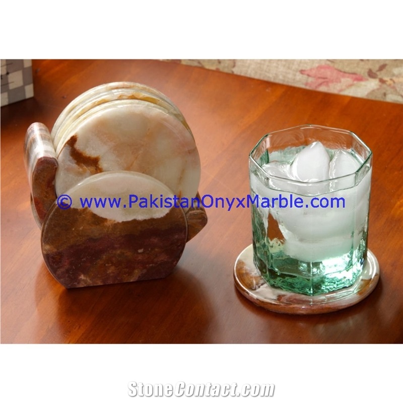 Light Green Onyx Coaster Set