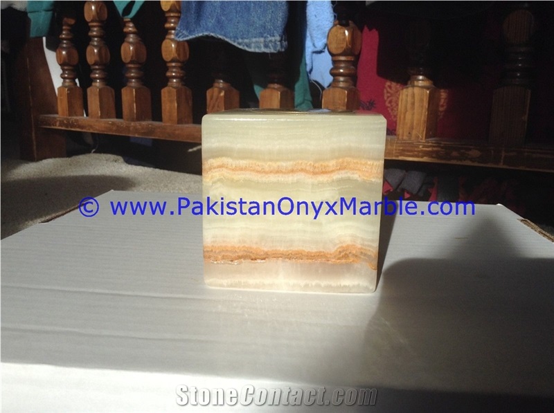 Light Green Onyx Cube