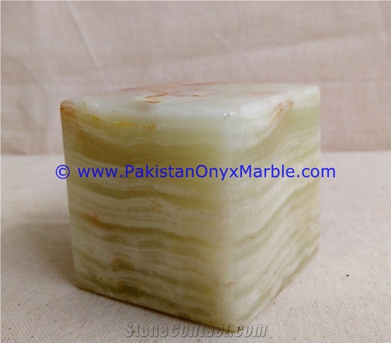 Light Green Onyx Cube