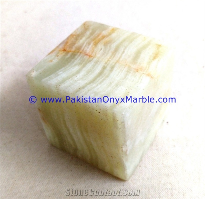 Light Green Onyx Cube