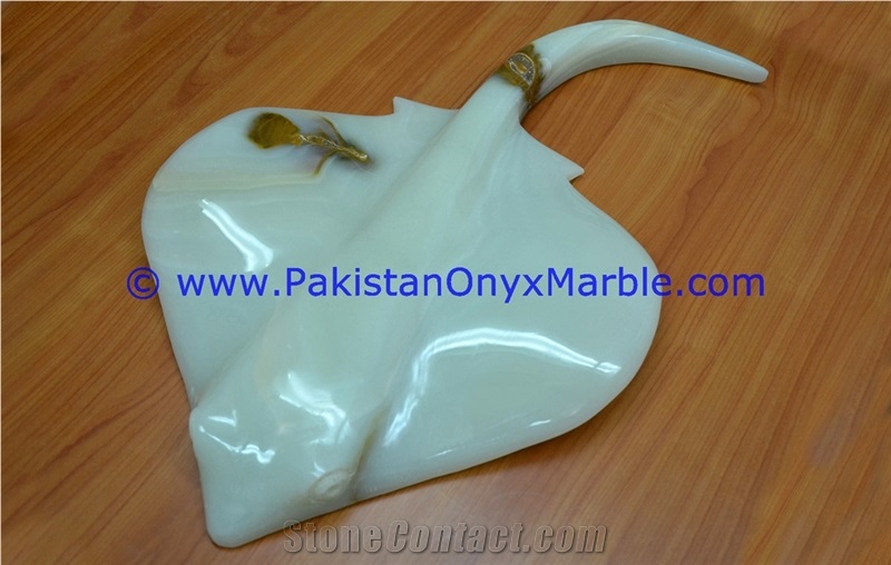 Light Green Onyx Fish Handcarved Statue Sculpture