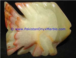 Light Green Onyx Fish Handcarved Statue Sculpture