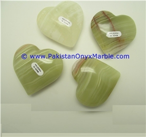 Light Green Onyx Handcarved Heart
