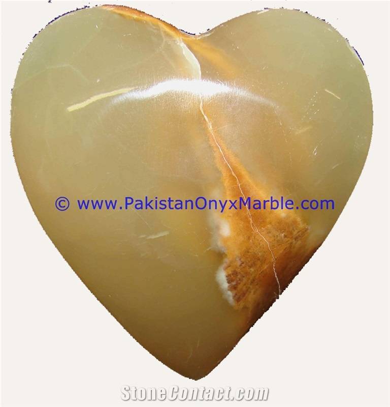Light Green Onyx Handcarved Heart