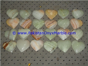 Light Green Onyx Handcarved Heart