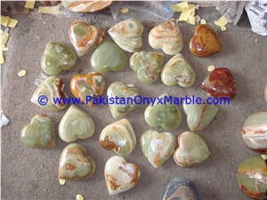 Light Green Onyx Handcarved Heart