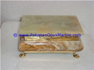 Light Green Onyx Rectangle Jewelry Box Trinket