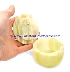Light Green Onyx Round Jewelry Box Trinket