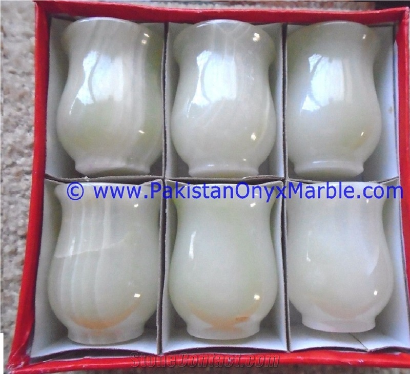 Light Green Onyx Shot Glasses Set