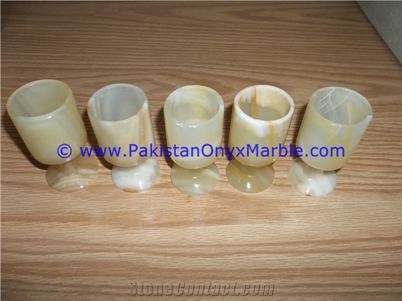 Light Green Onyx Shot Glasses Set