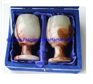 Light Green Onyx Wine Glasses
