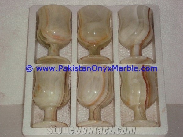 Light Green Onyx Wine Glasses