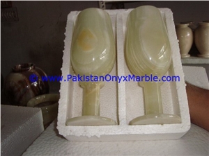 Light Green Onyx Wine Glasses