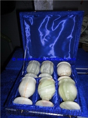Light Green Onyx Wine Sherry Glasses